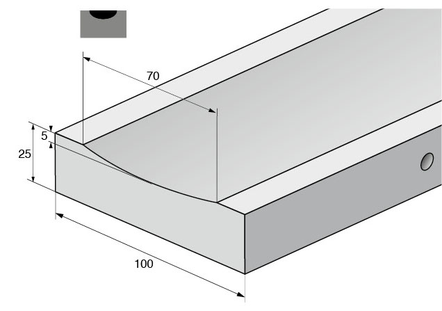 technische Zeichnung Muldenrinne